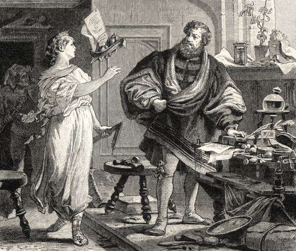 EXPLANATION OF AN ANCIENT WOODCUT, REPRESENTING HANS SACHS' POETICAL MISSION, poem by Johann