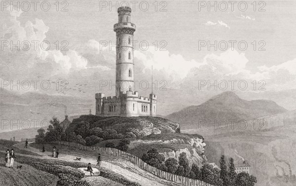 Nelson's Monument, Calton Hill, Edinburgh, Scotland, 19th century, from Modern Athens by Th. H.
