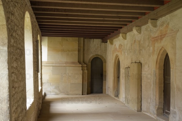 Cloister of the Comburg, Benedictine monastery, Way of St James, pilgrims, epitaph, Schwäbisch