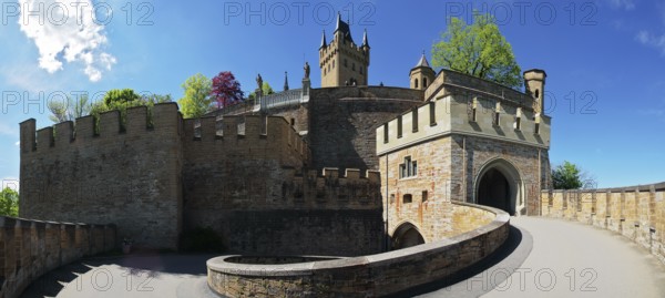 The driveway to Hohenzollern Castle, which allowed for easy defence and is unique. Several gate
