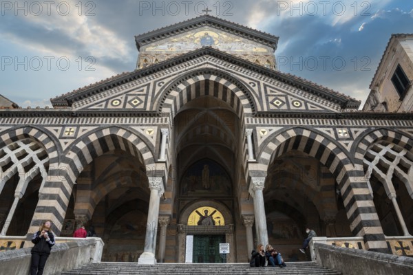 Portal of the mediaeval Saint Andrew cathedral in Amalfi, Italy