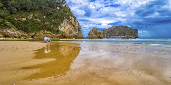 Coastline and Cliffs, Beach of La Franca, Protrected Landscape of the Oriental Coast of Asturias,