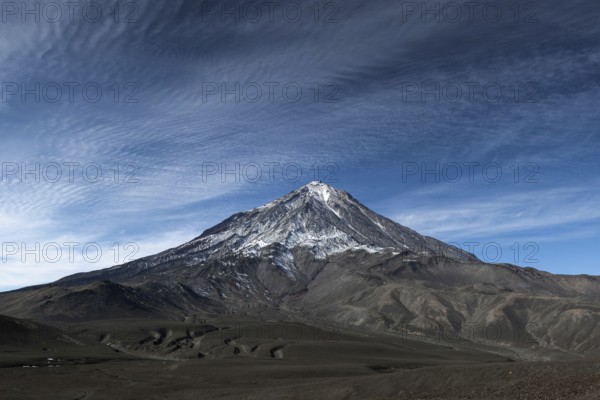Scenery mountain landscape: view on cone of active Koryak Volcano (Koryaksky Volcano), beautiful