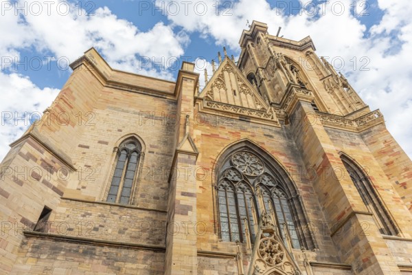 Facade of the Saint-Martin collegiate church in the city center. Colmar, Haut-Rhin, Collectivite