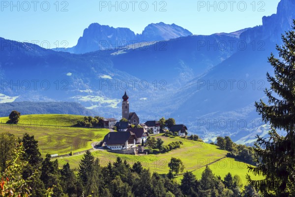 Little village in the Dolomites. Magnificent Tyrol. Journey to the fairy-tale country. The concept