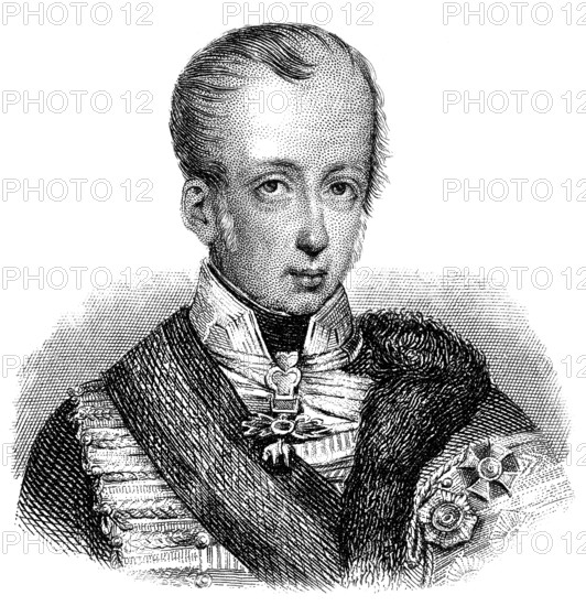 Portrait of Ferdinand I, 1793 - 1875, Emperor of Austria, President of the German Confederation, as