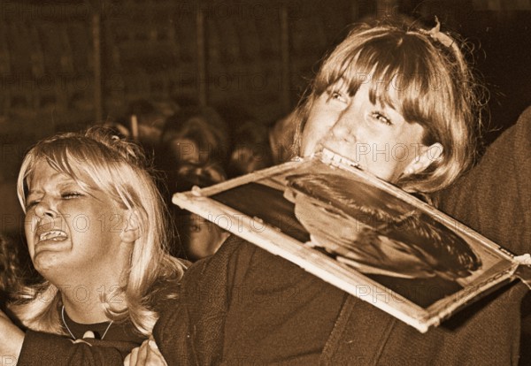 Beatles in the 1960s. Fans at a Beatles concert in Stockholm 1964 July 28 on Johanneshov stadion.