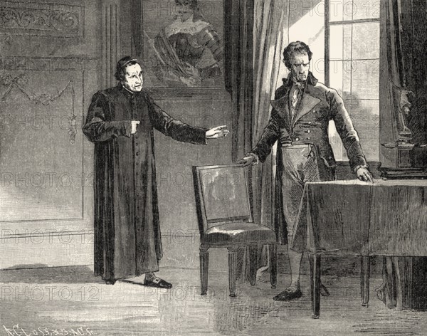 ACT III., SCENE I., Secretary, Secular Priest, scene from THE NATURAL DAUGHTER, DIE NATÜRLICHE