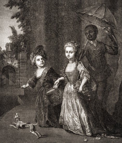 Young Crown Prince Frederick and his favorite sister Wilhelmina, 1716, Frederick the Great or