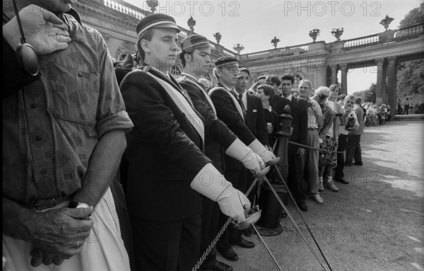 Germany, Potsdam, 17 August 1991, fraternities at the burial of the mortal remains of Frederick II