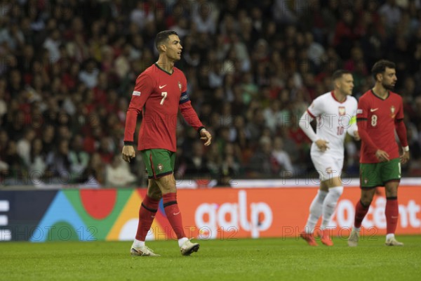 Football match, captain Cristiano RONALDO CR7 Portugal walks confidently to the right with
