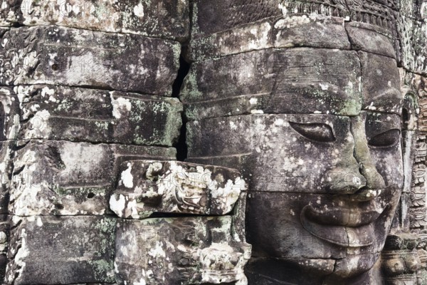 Buddhist gatekeepers, mystical, enchanted, close-ups, Khmer Kingdom, Theravada Buddhism, Unesco