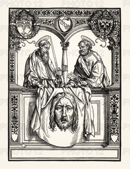 St. Peter and St. Paul with the Sudarium, 1512, by Hans Burgkmair the Elder, facsimile of the 19th