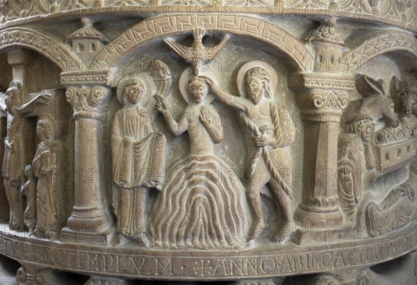 Freckenhorst, Collegiate Church of St Boniface, Romanesque baptismal font, 1st half of the 12th