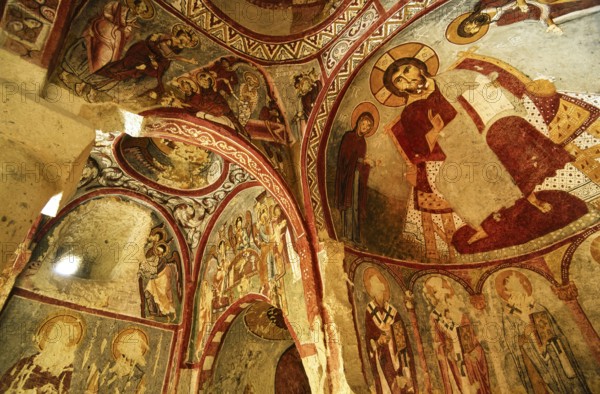 Frescoes.Çarikli kilise (sandal church), Open-air museum.Göreme.Cappadocia.Turkey