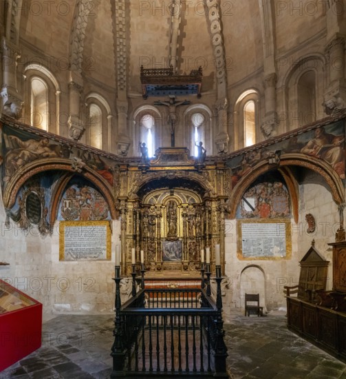 Salamanca, Spain, 9 April, 2024:view of the San Salvador Chapel inside the Old Cathedral of
