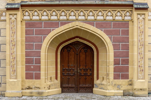 Detail of the building Spital zum Heiligen Geist on the main street, in the historic old town, Bad