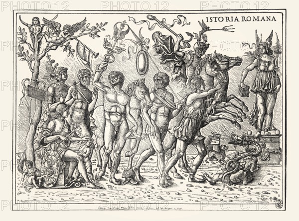 Istoria Romana, Allegory of the Four Cardinal Virtues by Jacob von Straßburg, Jacobus Argentarius,