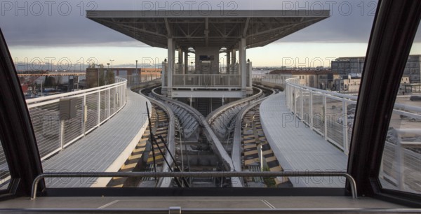 Italy Venice PEOPLE MOVER -408 level funicular railway Marittima middle station with special switch