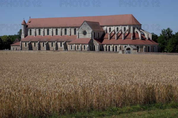 Pontigny Abbey Church Exterior view from the south Built 1145-1206. Largest preserved Cistercian