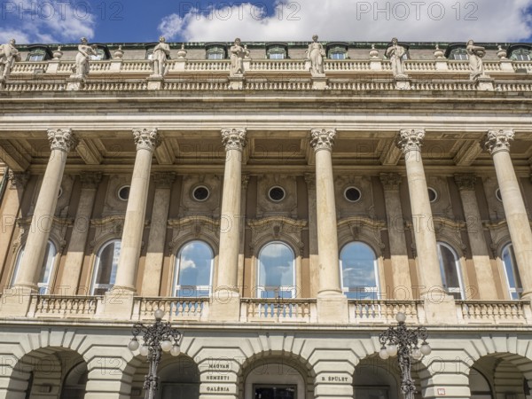 A classic façade with high columns and several windows symbolises monumental architecture,
