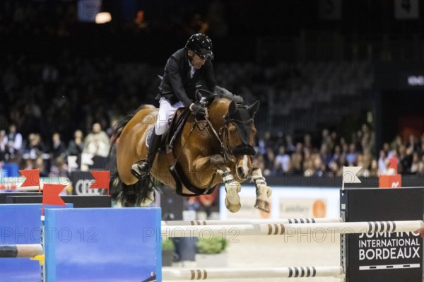 Cedric Hurel of France competes in the equestrian Audi Grand Prix at Jumping International