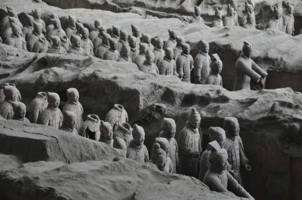XIAN, CHINA - October 29, 2017: Terracotta Army. Clay soldiers of the Chinese emperor. Sculptures