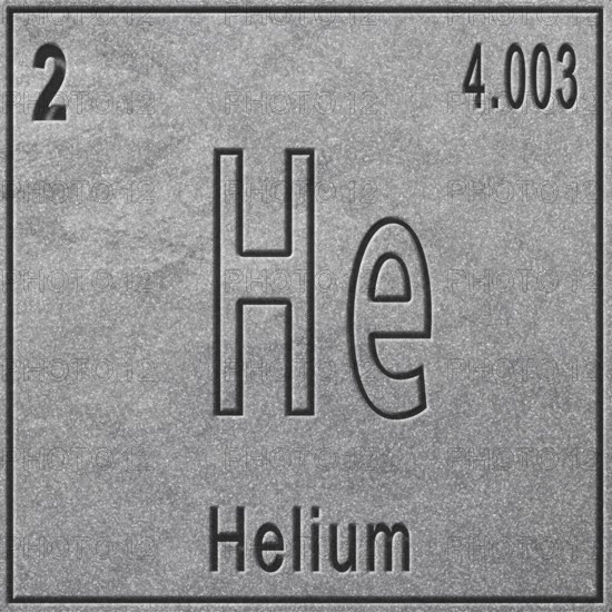Helium chemical element, Sign with atomic number and atomic weight, Periodic Table Element, silver