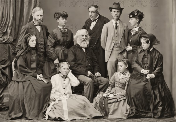 Longfellow Family in Venice, Henry Wadsworth Longfellow, 1807 – 1882, American poet, digitally