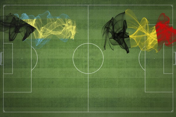 Bahamas vs Belgium Soccer Match, national colors, national flags, soccer field, football game,