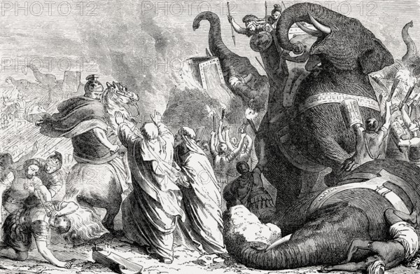 The Battle of Asculum, 279 BC between the Roman Republic ant the forces of king Pyrrhus of Epirus,
