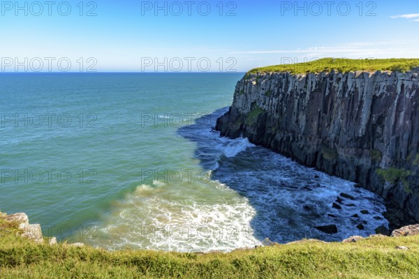 Guarita stone in the city of Torres in Rio Grande do Sul with its cliffs ending in the sea with