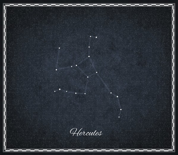 Hercules star constellation, Night sky, Cluster of stars, Deep space, Celestial Strongman,