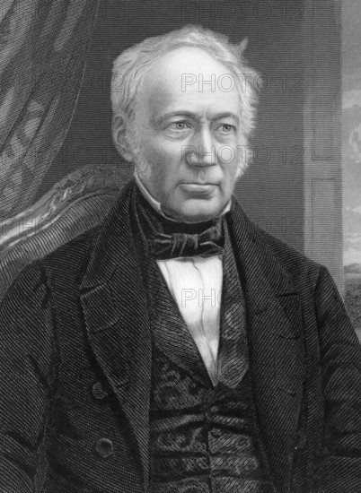 Andrew Ure (1778-1857) on engraving from 1800s. Scottish doctor, scholar and chemist. Engraved by C