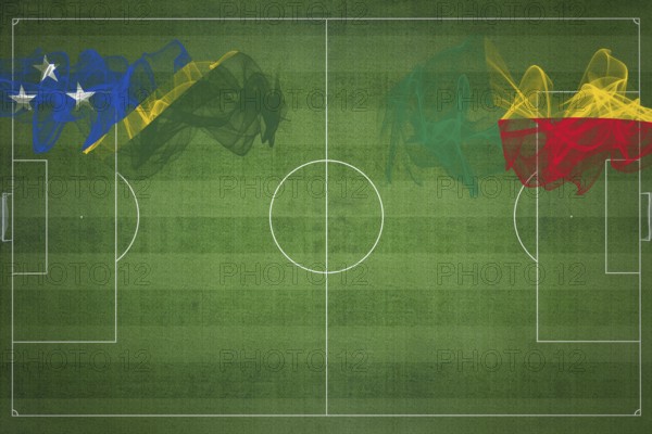 Solomon Islands vs Benin Soccer Match, national colors, national flags, soccer field, football