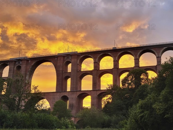 The Göltzsch Valley Bridge, an impressive brick viaduct that spans majestically over the Göltzsch