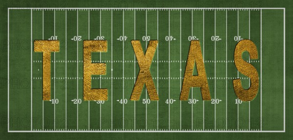 Texas Golden USA State on Football Field