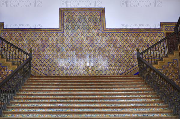 Seville Sevilla Plaza de Espana stariway Andalusia Spain square