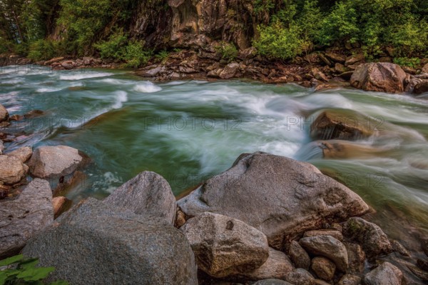 The river Krimmler Ache in the Hohe Tauern National Park in Austria. The Krimmler Ache forms the
