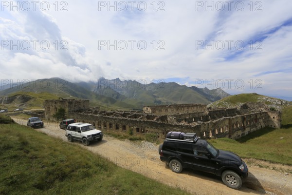 Off-road vehicle tour on the former military track on the French-Italian border Ligurian border