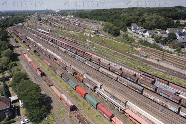 The marshalling yard and passenger station in the city of Oberhausen, North Rhine-Westphalia is one