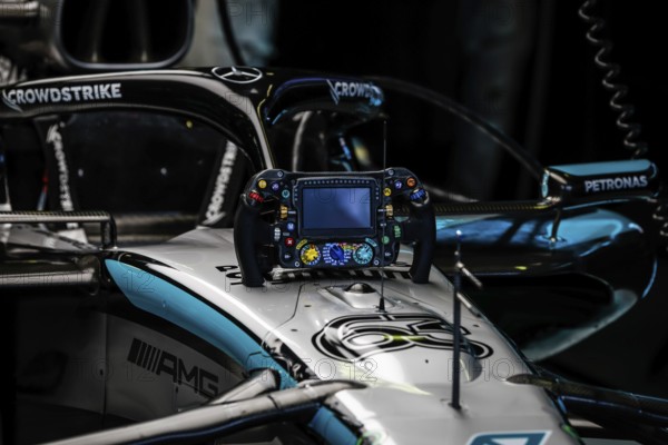 George Russell of Great Britain and his Mercedes AMG Petronas F1 Team W16 during the Australian