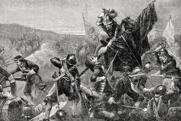 Battle of Naseby on 14 June 1645, English Civil War, From British Battles on Land and Sea, by James