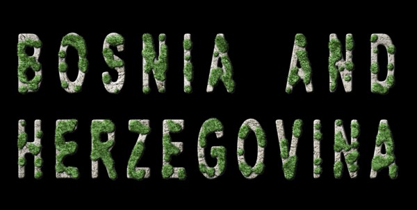 Bosnia and Herzegovina Reforestation and Climate Message, Sustainable Green Typography, Green