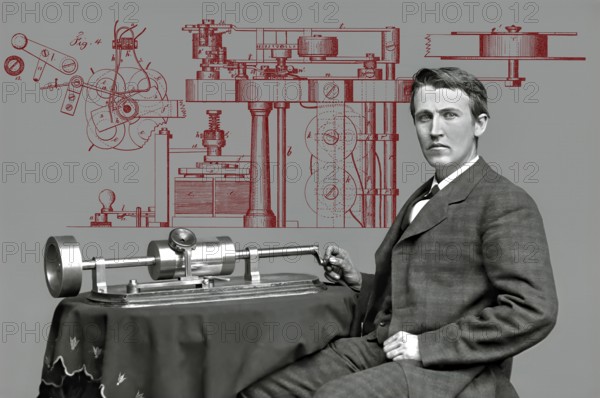 Thomas Alva Edison, 1847, 1931, American inventor, Telegraph Apparatus, Patented 1872, digitally