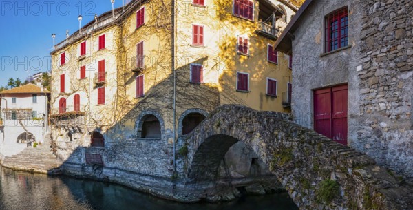 View of Nesso, a village on Lake Como