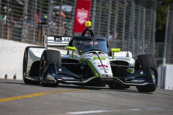 NTT INDYCAR SERIES driver, HUNTER MCELREA (R) (18) of Gold Coast, Australia, travels through the