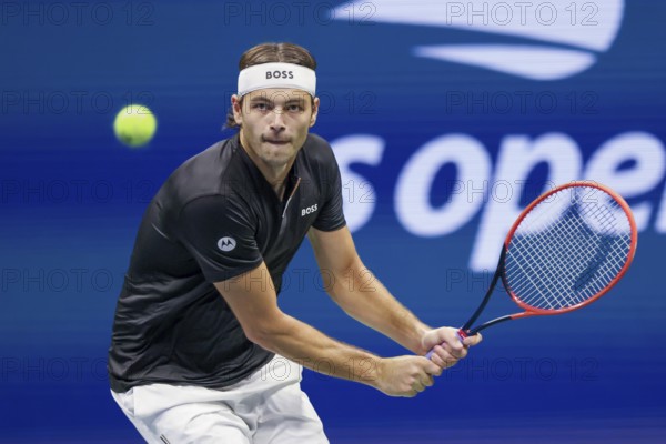 Tennis player Taylor Fritz in action at the US Open 2024 Championships, Billie Jean King Tennis