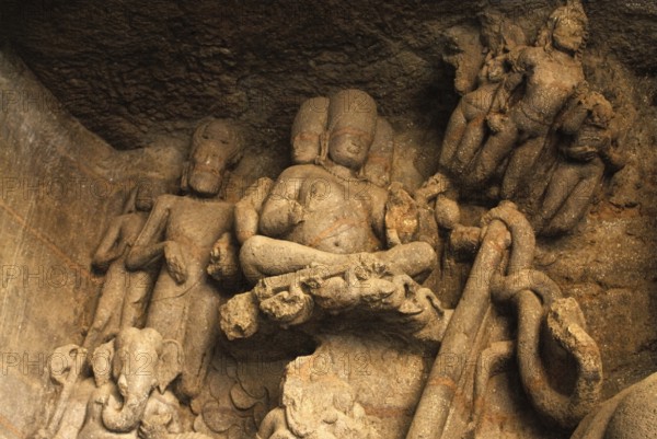 UNESCO-World Heritage Site, Richly stone carved panel, Bramha riding on swans, Lord Ganesh and