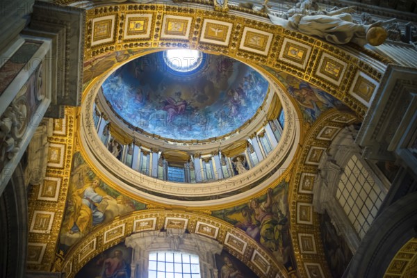 VATICAN CITY, VATICAN, OCTOBER 18, 2016: Interior of the famous St Peter's basilica. It is an
